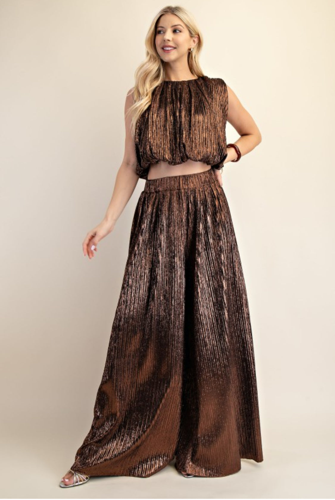 Texturized Palazzo Brown