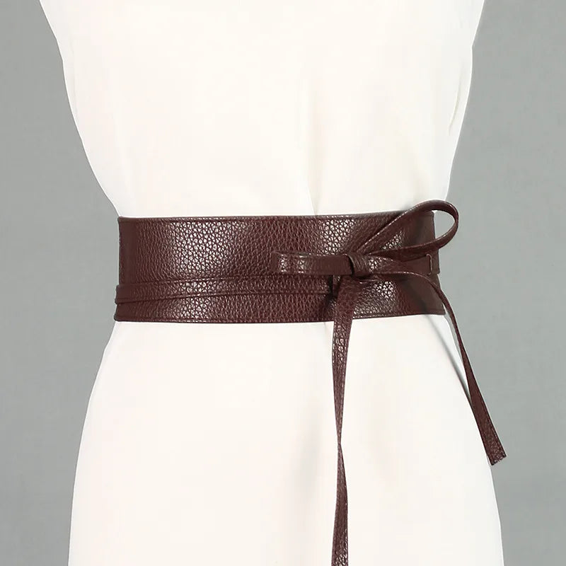 Simples Bowknots Belt Dark Brown