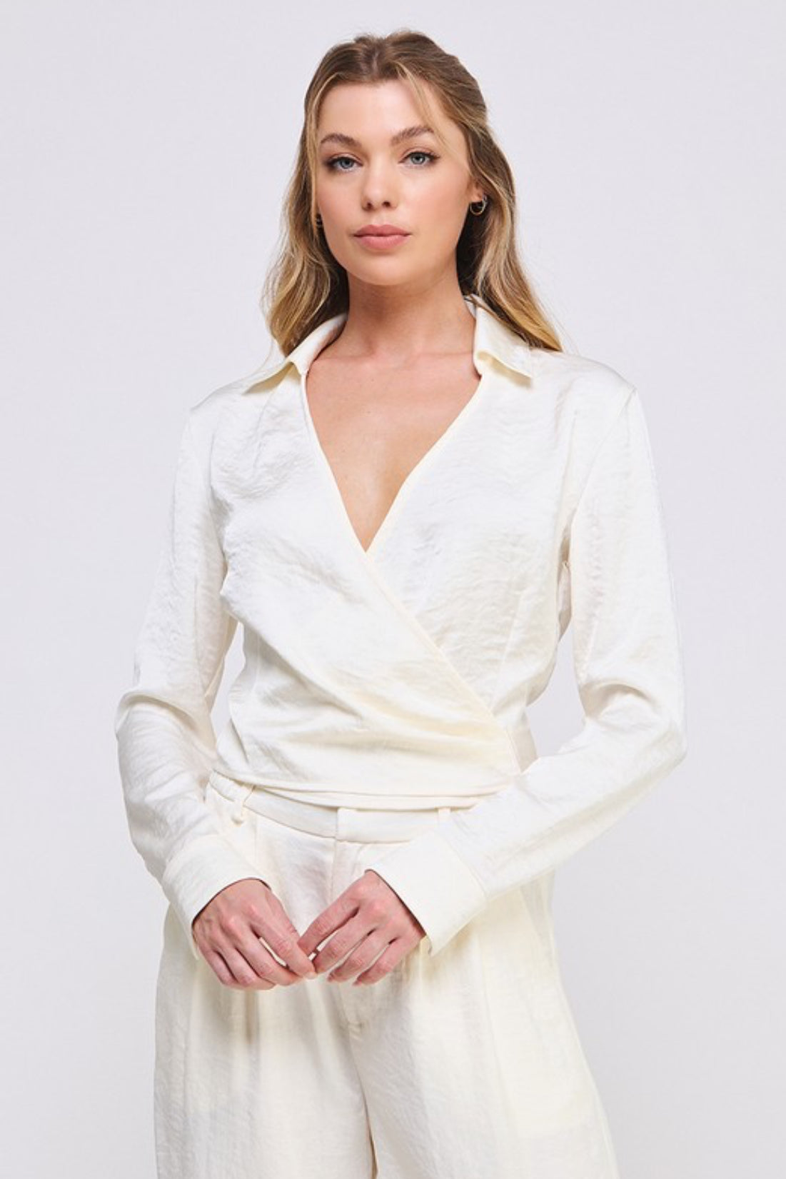Wrapped Around Satin Blouse