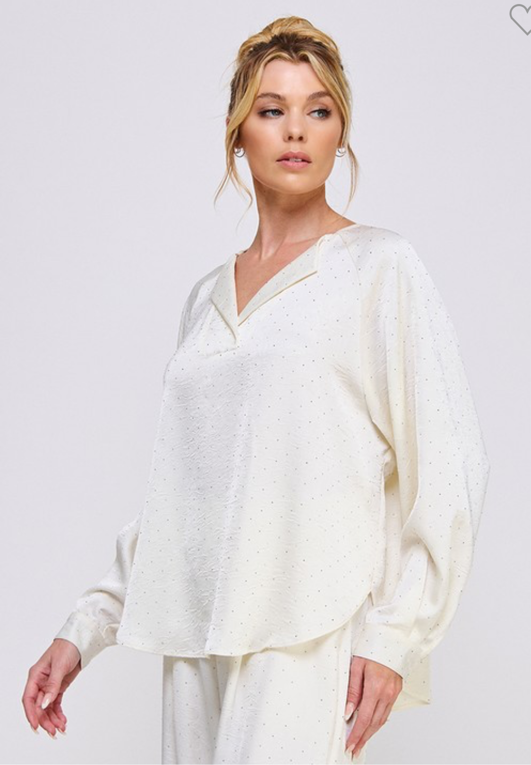Embellished Satin blouse