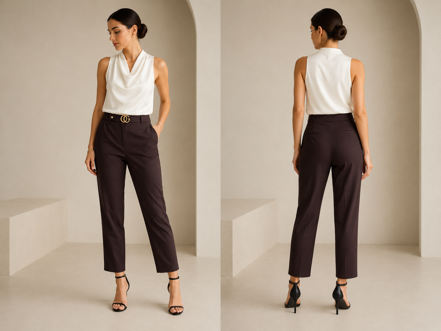 Monaco Tailored Pants - Brown