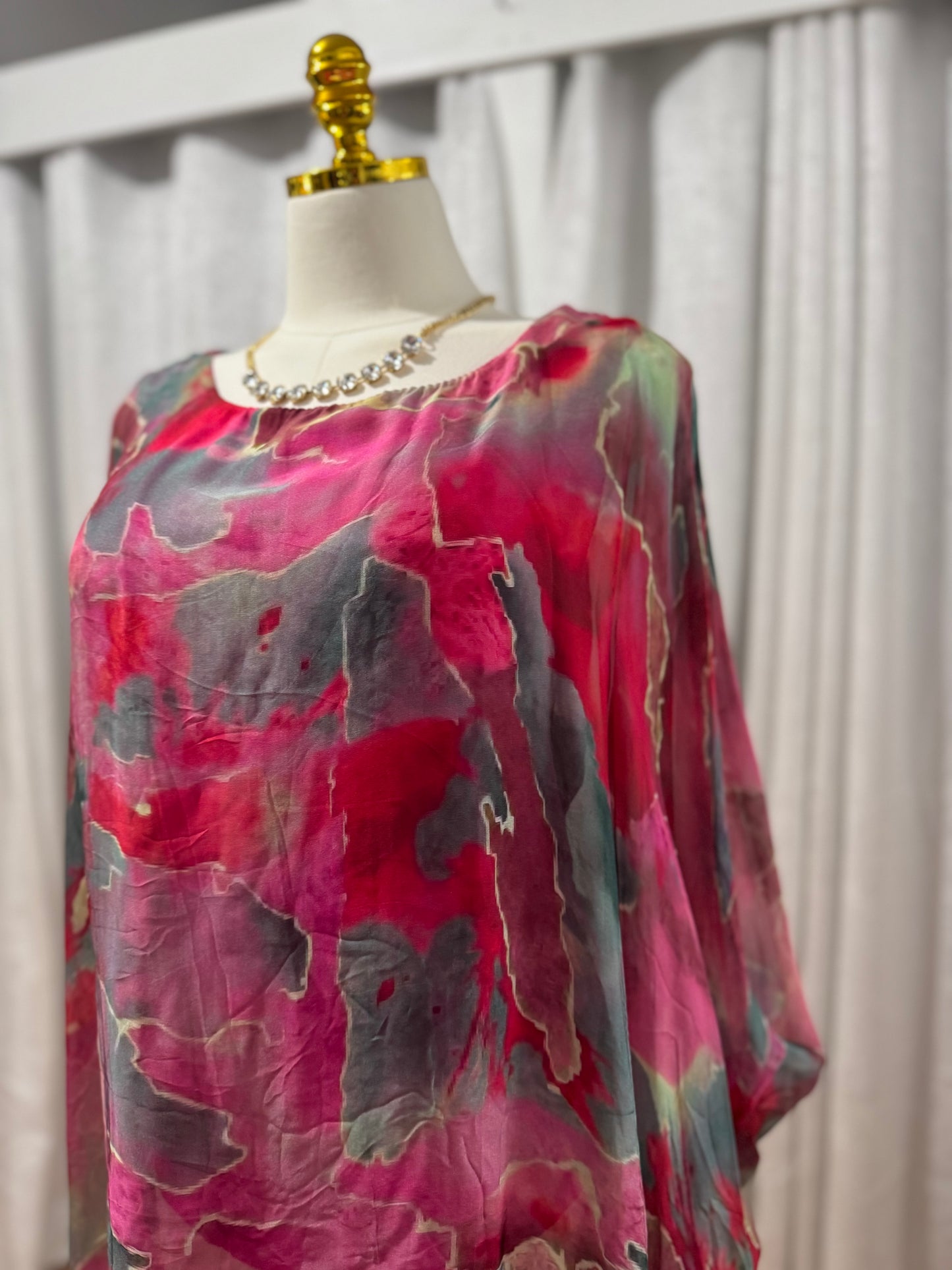 Italian Blouse Pink Multicolor