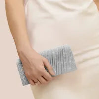 Silver Champagne PVC Solid Color Square Evening Bags