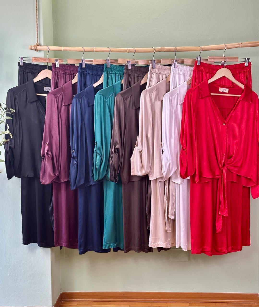 Italian Satin Set Brown