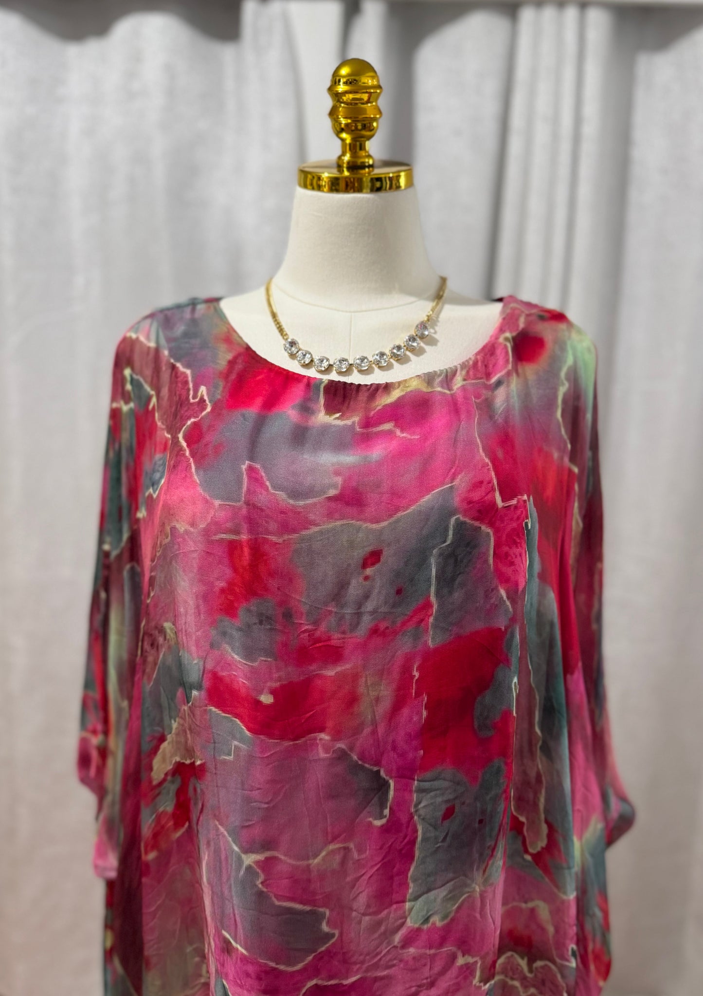 Italian Blouse Pink Multicolor