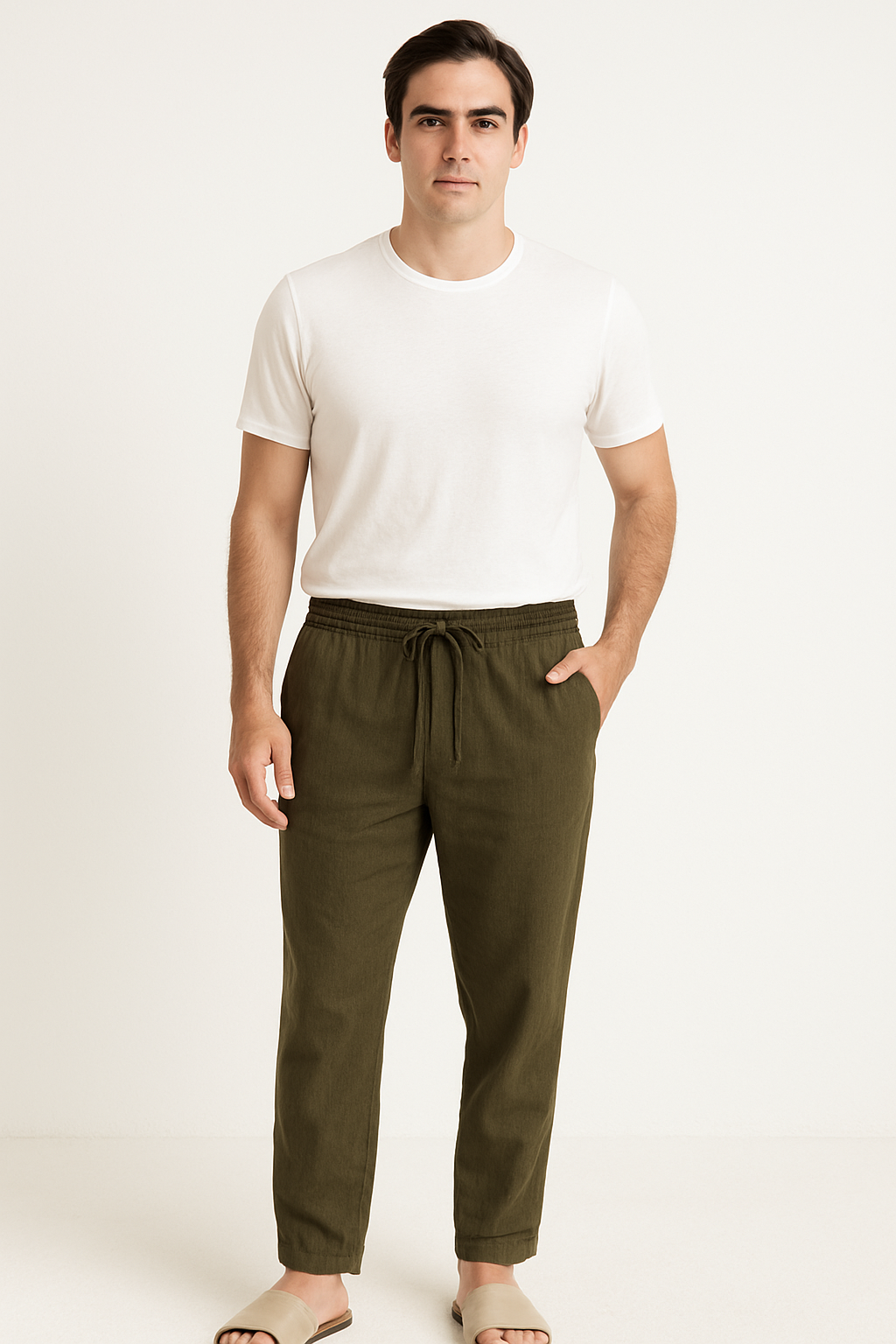 Casual Long Pants Olive