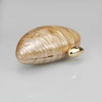 Coffee Rose Red White Arylic Marble Oval Evening Bags