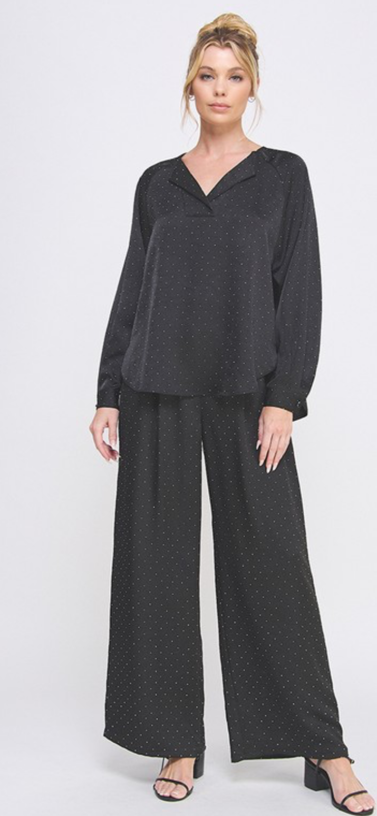 Embellished Satin Pants