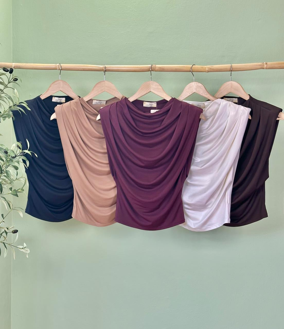 Cowl Neck Italian Top Berry