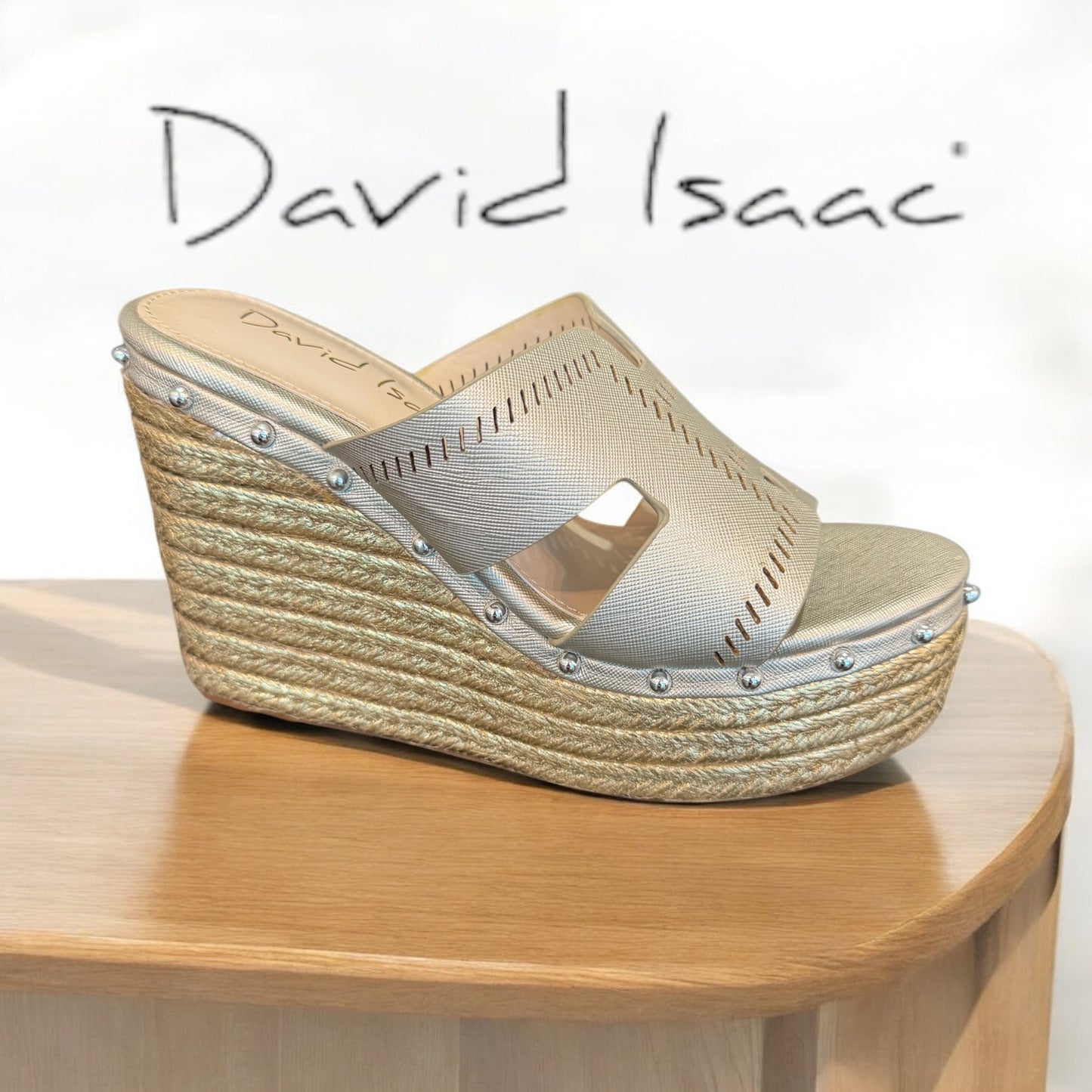 David Isaac Zynith Silver Gold Sandal