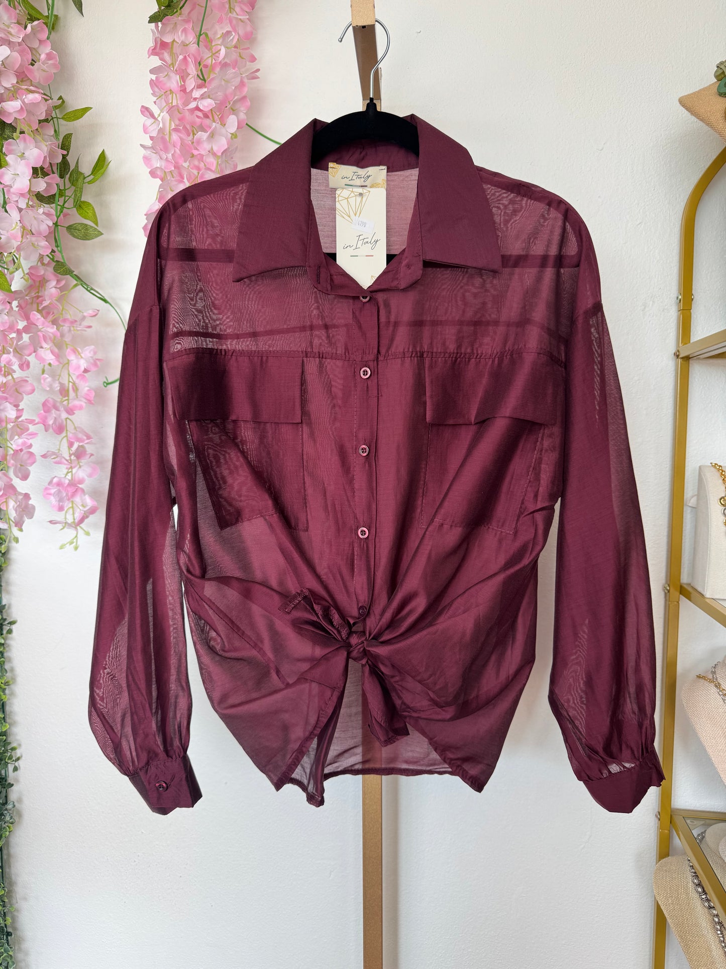 Italian Button Down Shirt Wine
