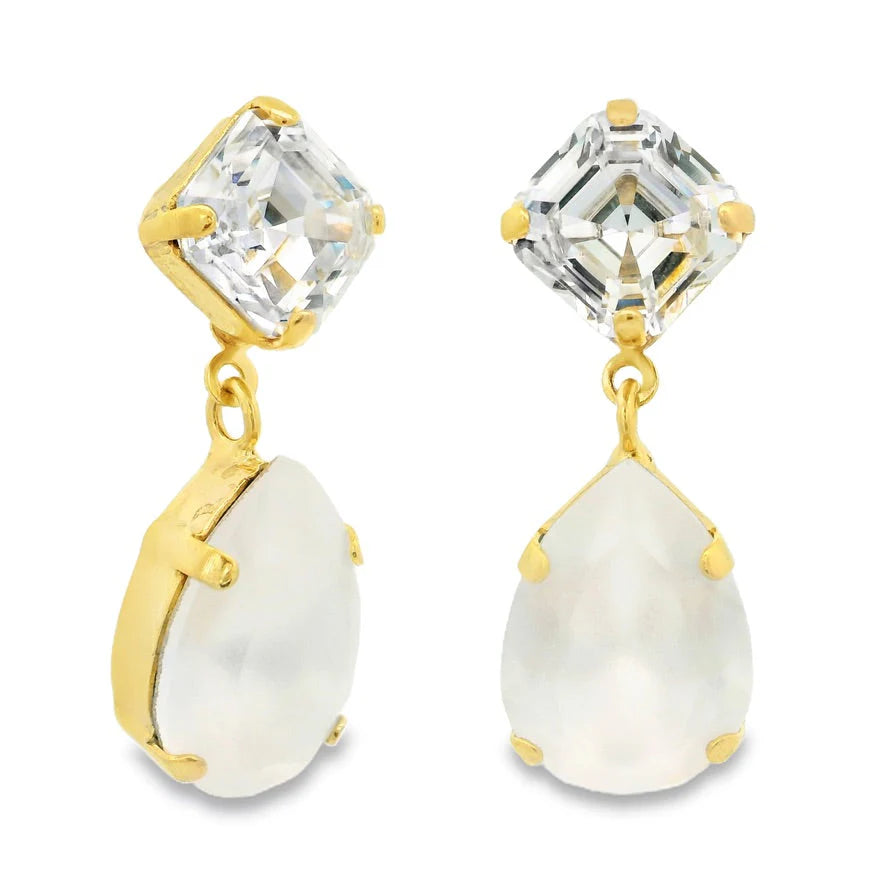 Estelle Earrings in White Matt