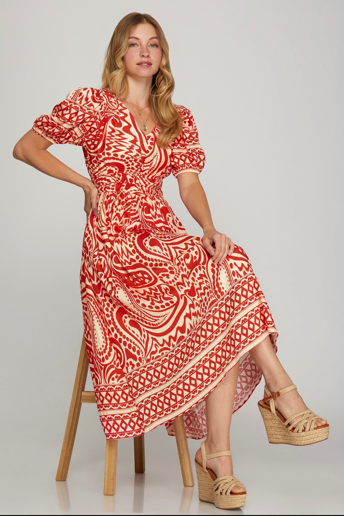 Short sleeve Midi Dress with Pockets