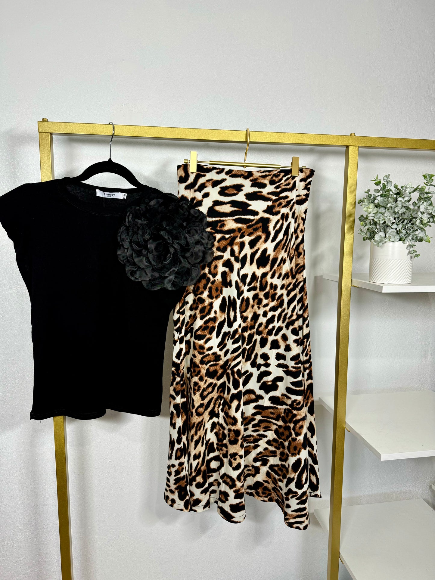 Animal Print Midi Skirt