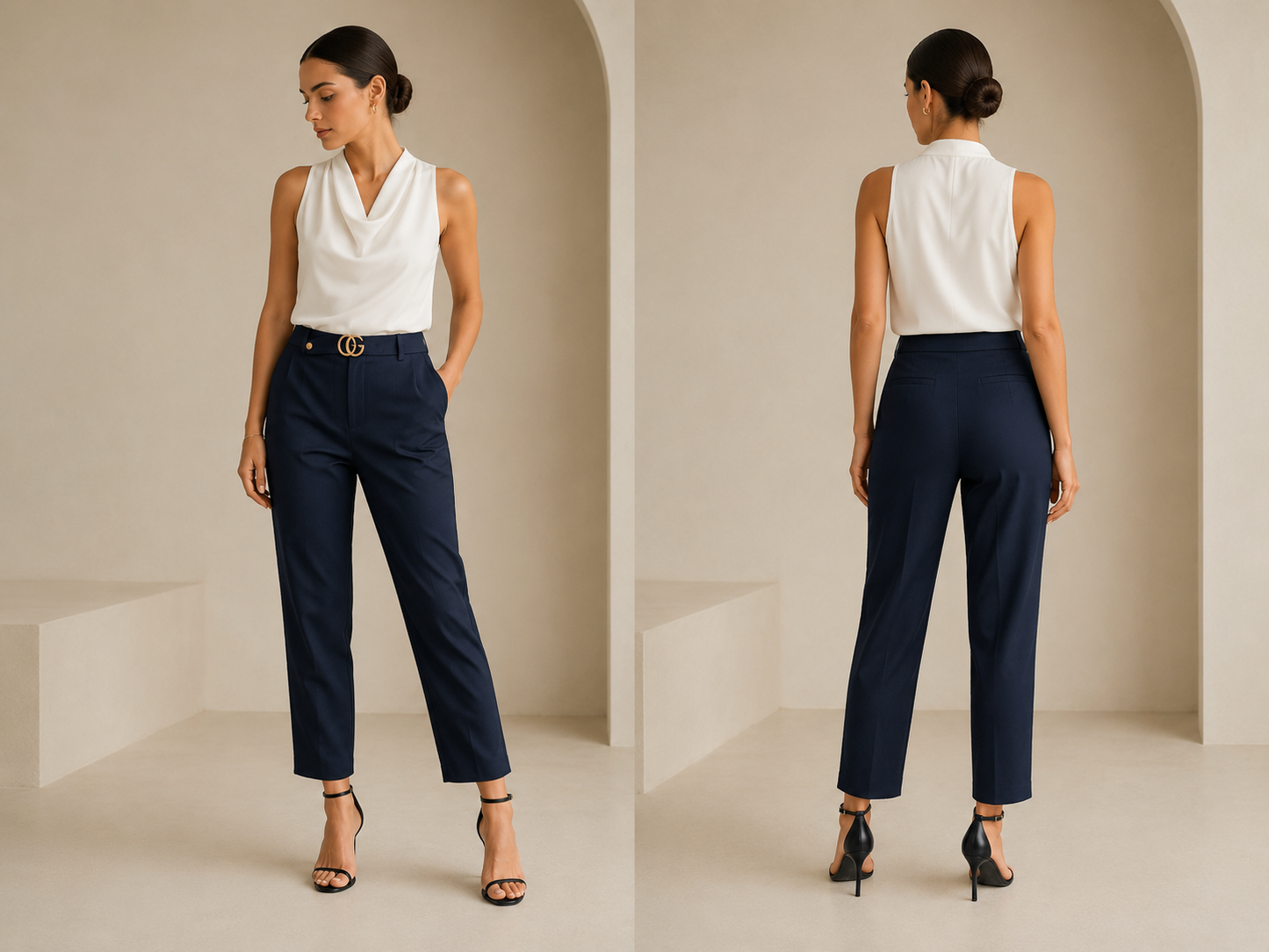 Monaco Tailored Pants - Navy