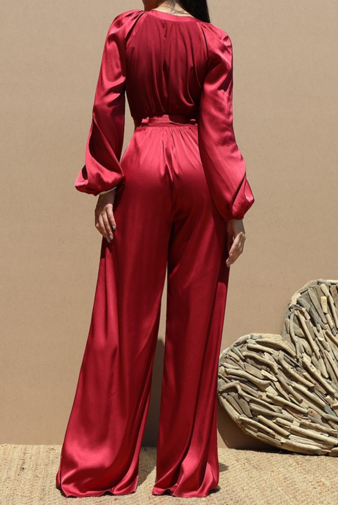 Button down Satin Jumpsuit