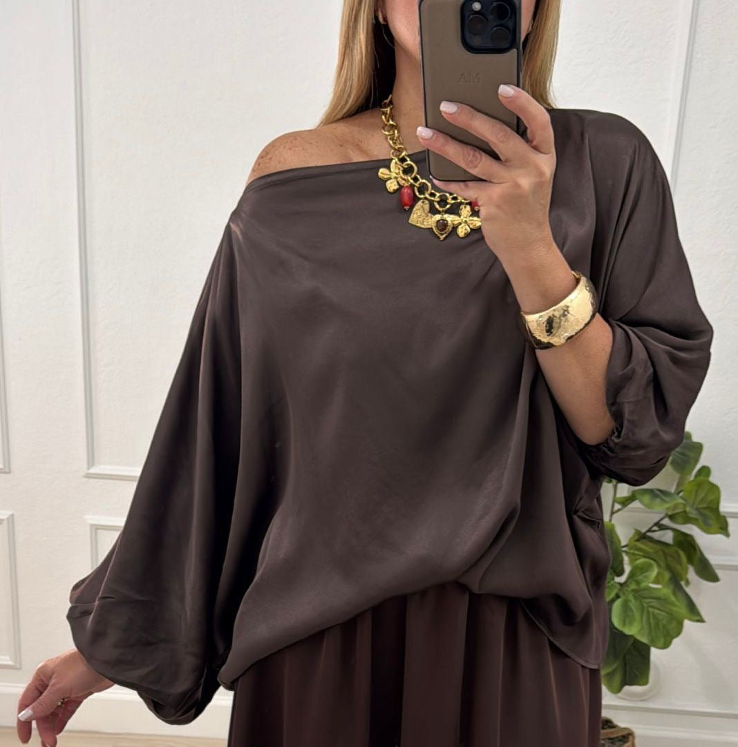 Italian Satin Set Brown