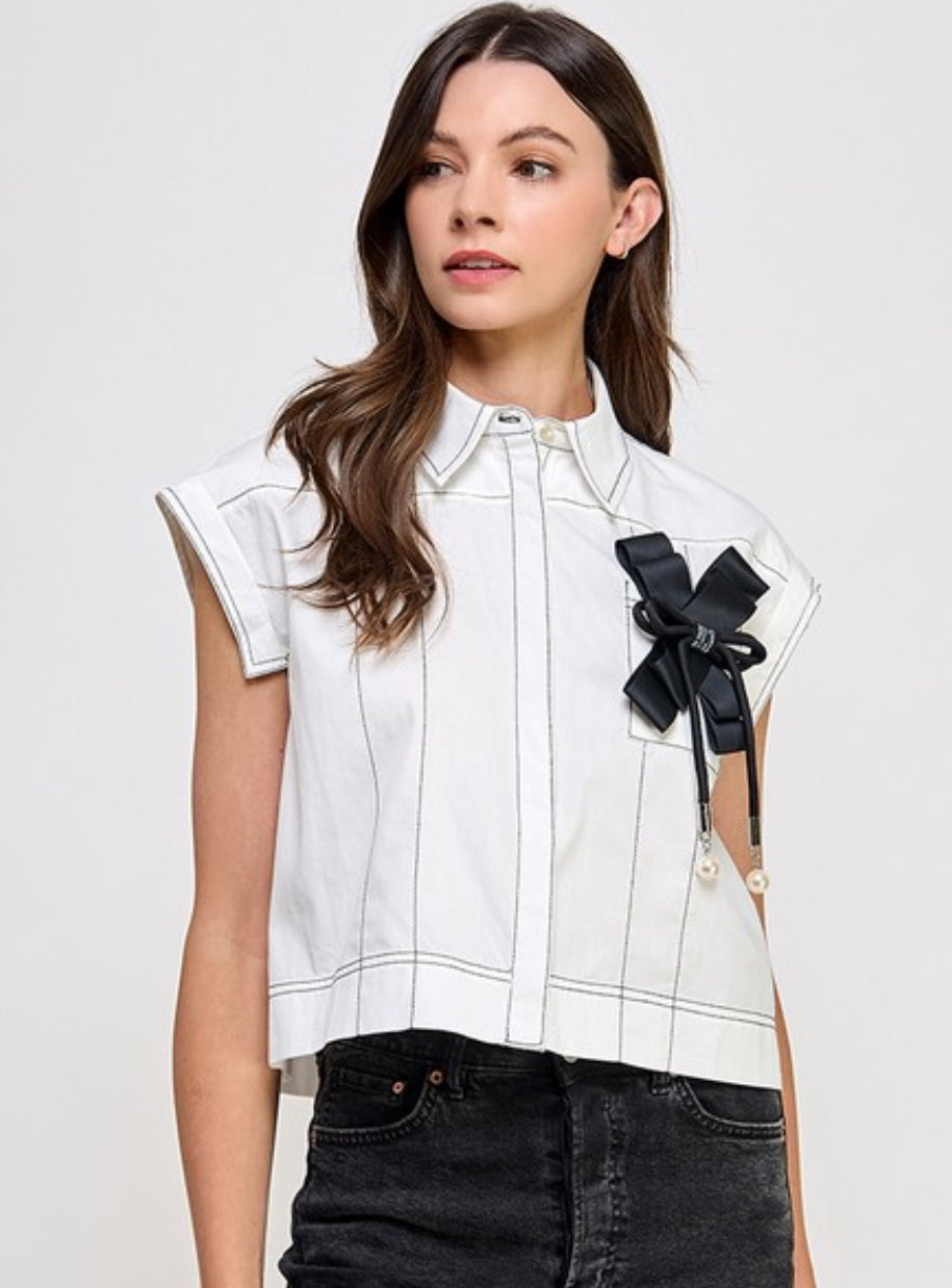 Blouse with bow