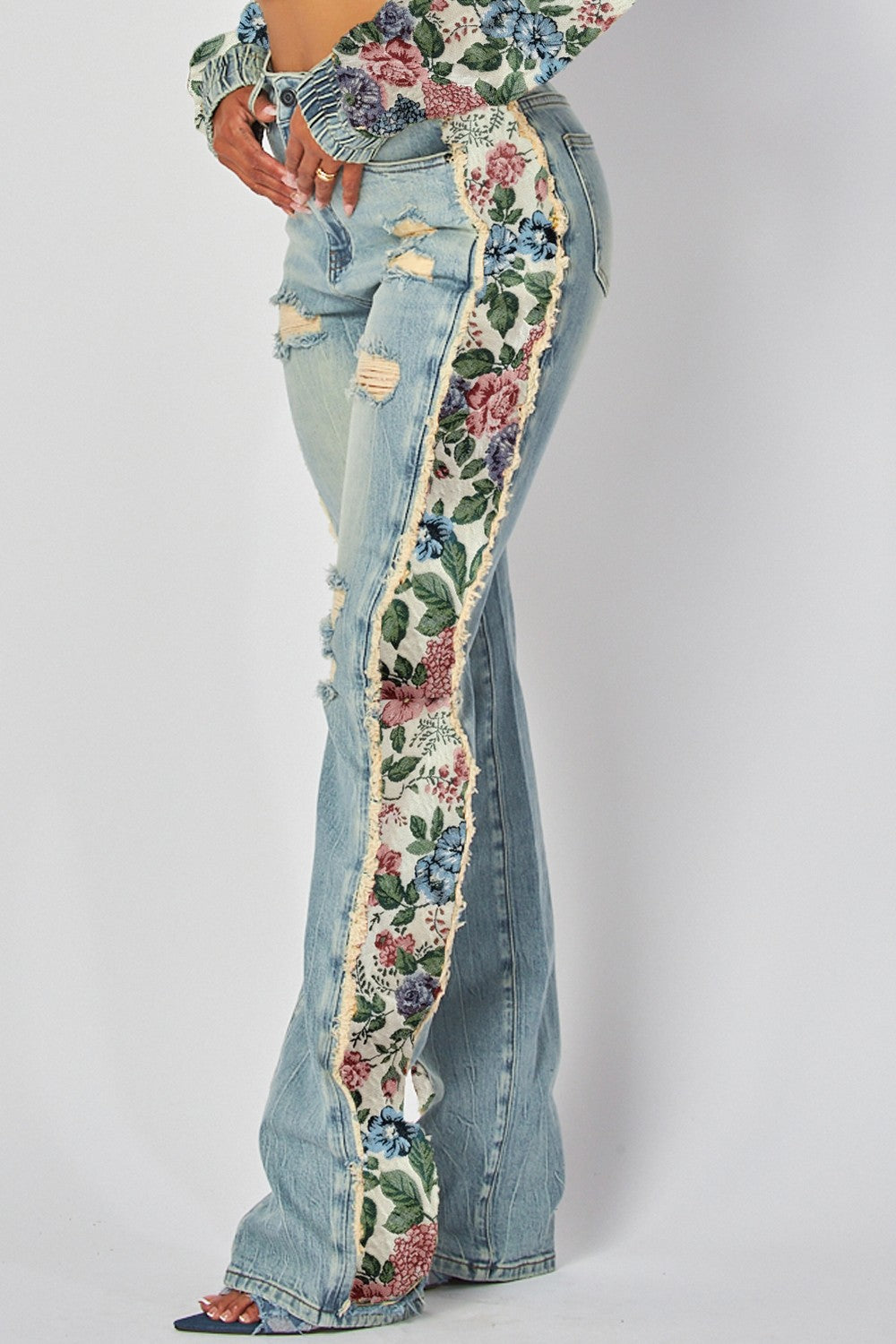 Floral Denim - Tapestry Stripe Jeans