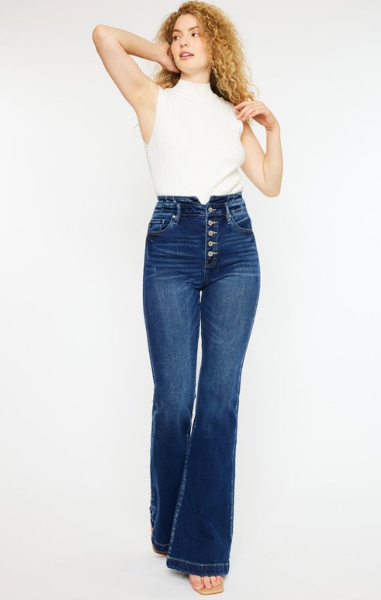 High rise curvy flare jeans