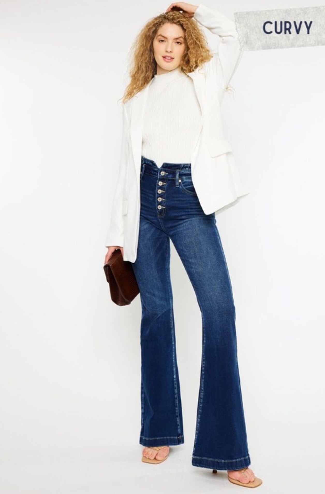 High rise curvy flare jeans