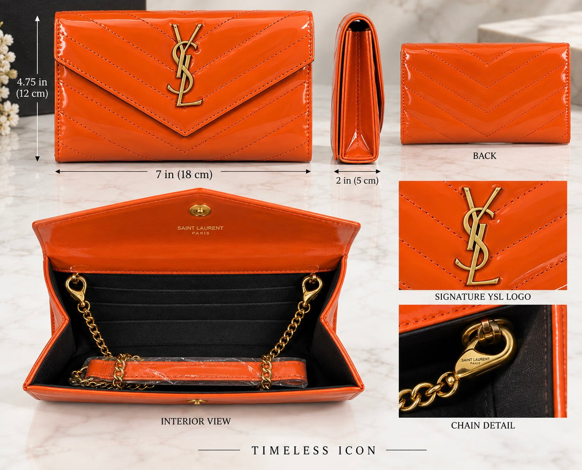 Luxe Clutch Designer Inspired Orange