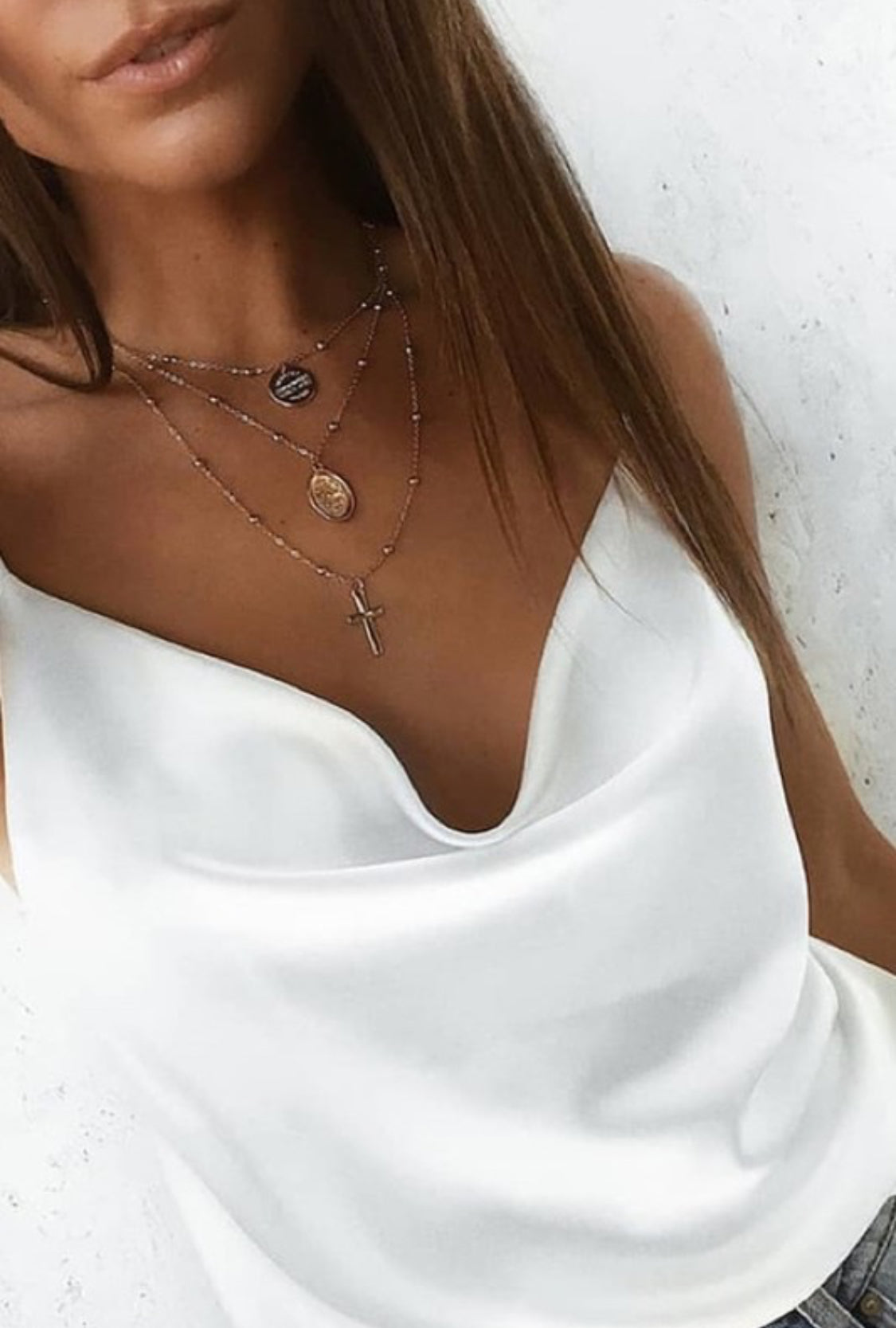 Satin Spaghetti Straps Top