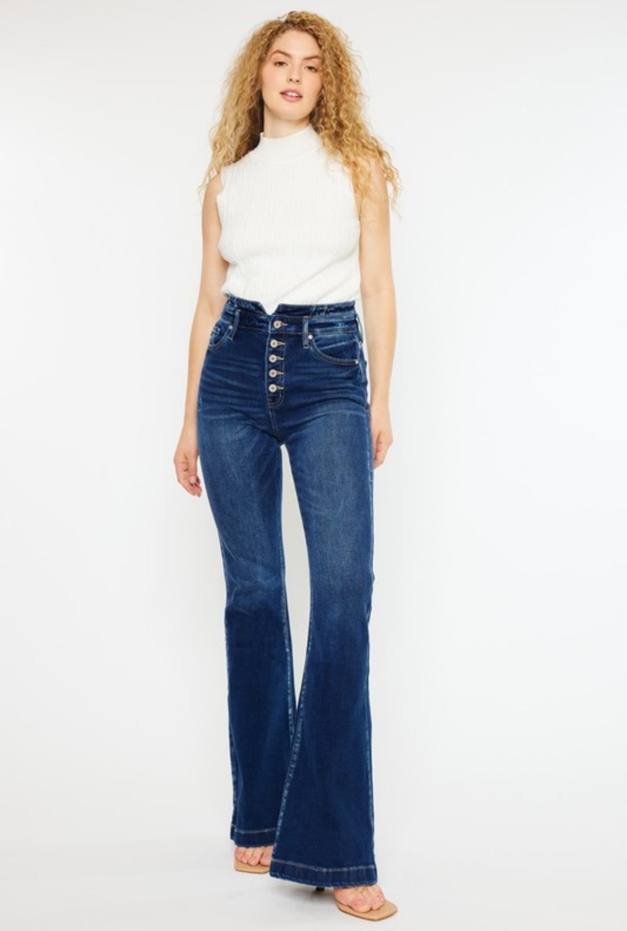 High rise curvy flare jeans