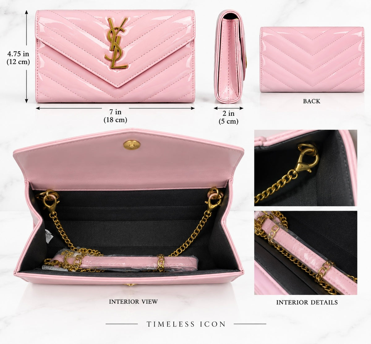 Luxe Clutch Designer Inspired Baby Pink