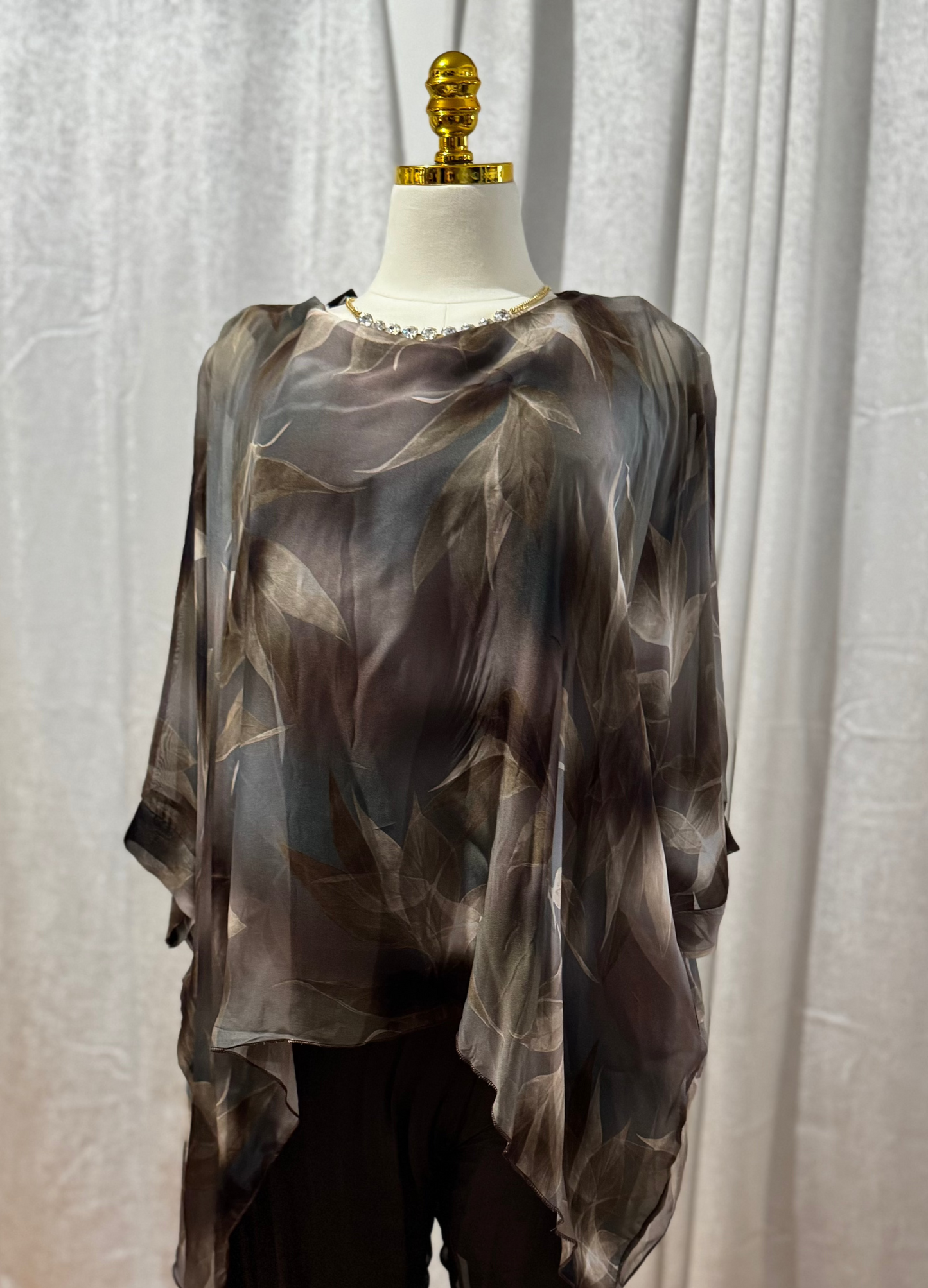 Brown Silk Blouse from the Italia Collection