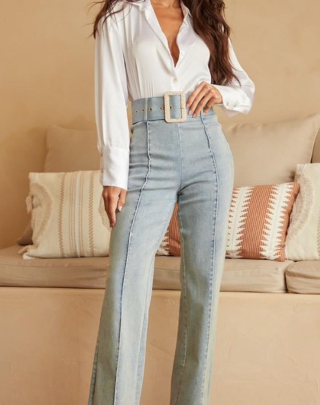 Denim with belt