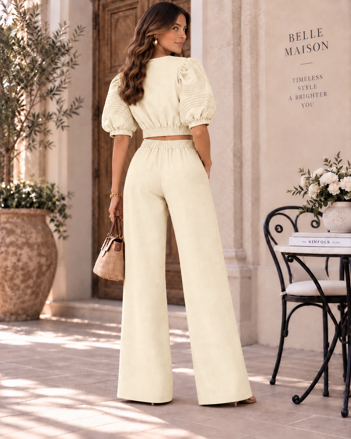 Ivory Embroidered Linen Set