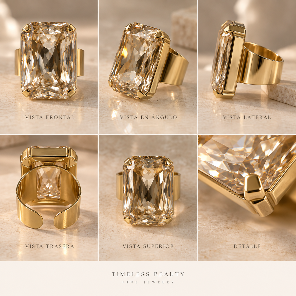 TOVA Mini Soleil Ring in Champagne