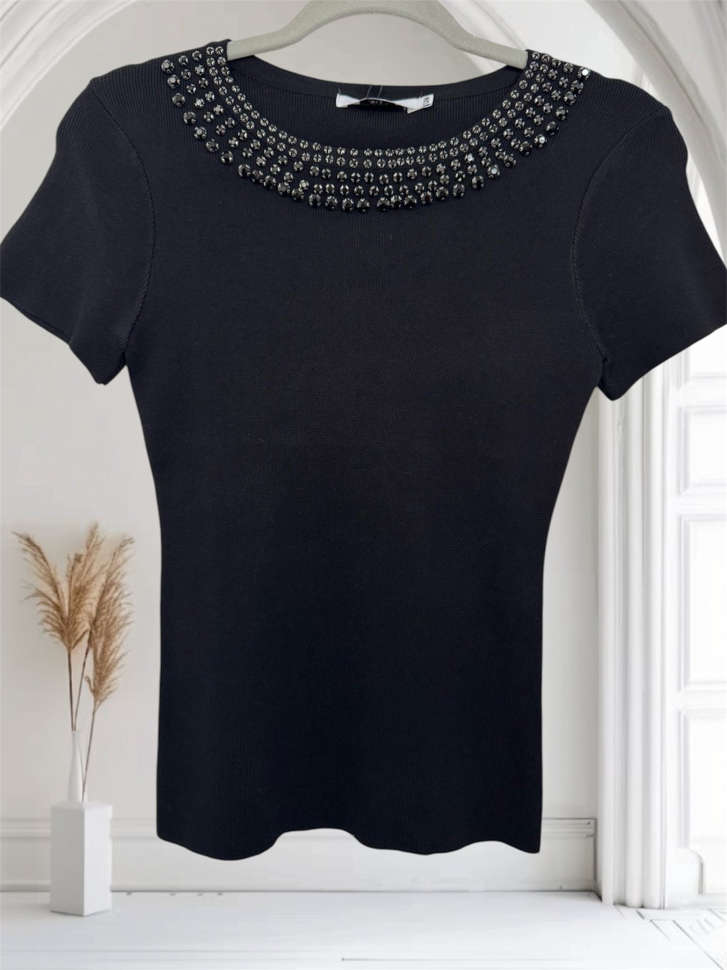 Top Collar Rhinestone Black