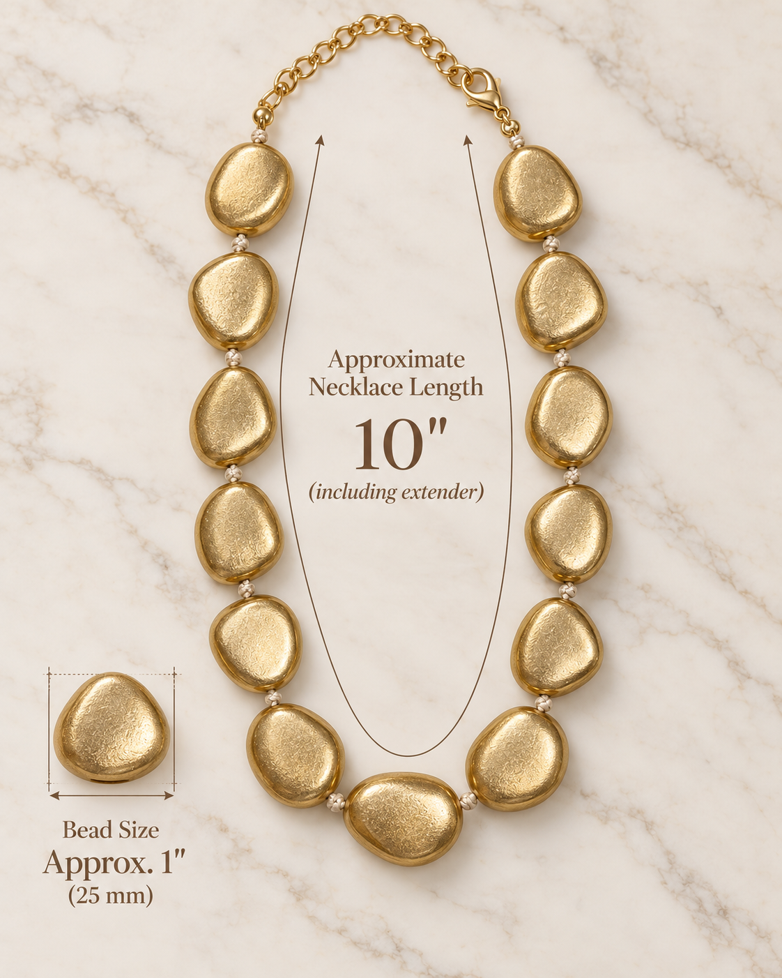 Golden Pebble Statement Necklace