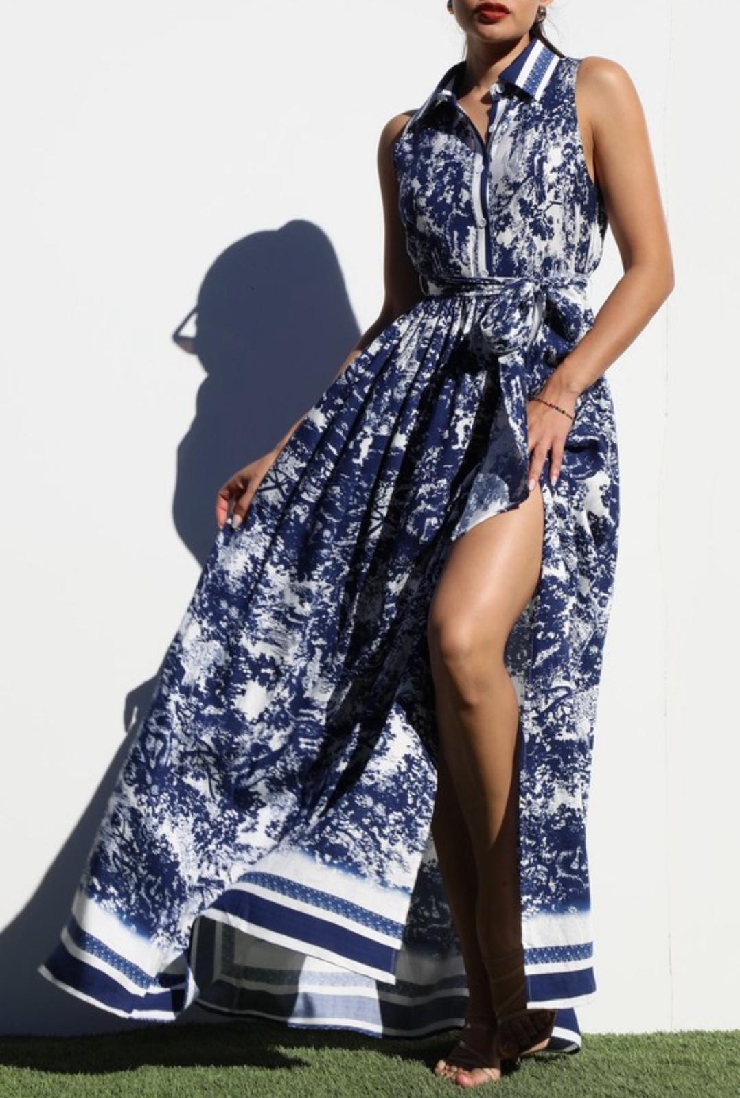 Button Down Shirt Woven Maxi Dress