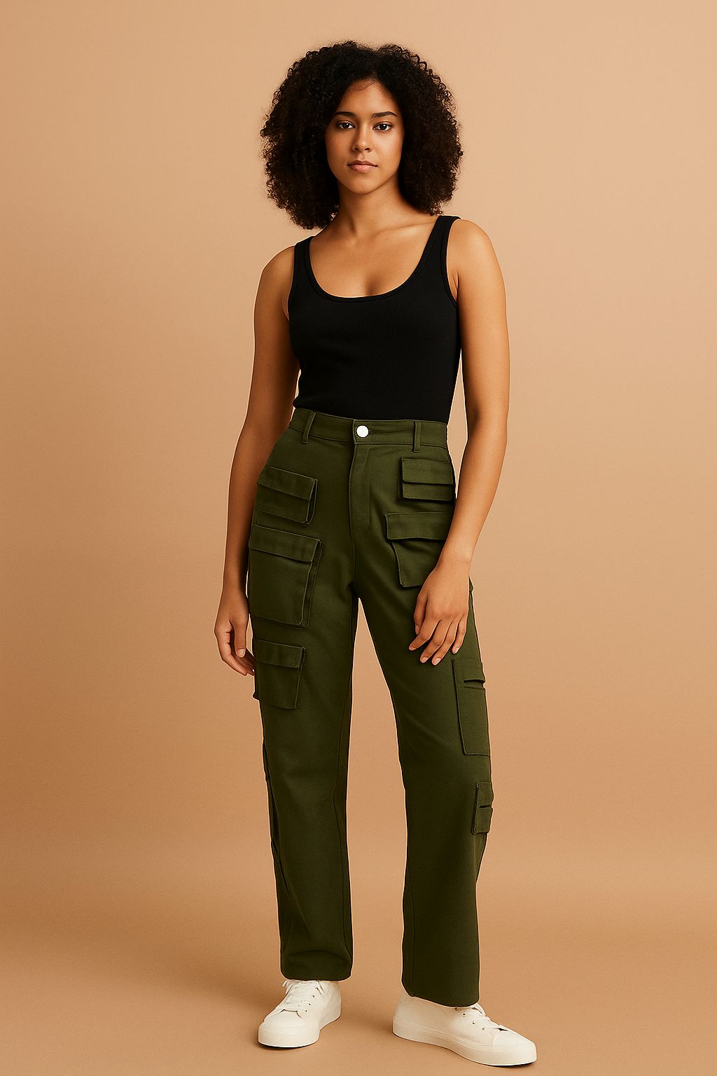 Green Olive Cargo Pants