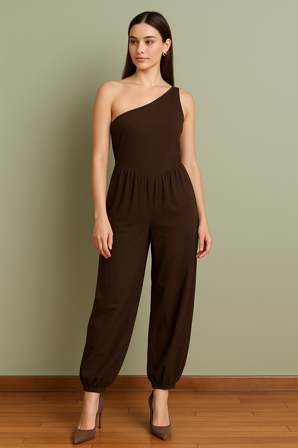 Brown Cotton Jumpsuit from the Italia Collection