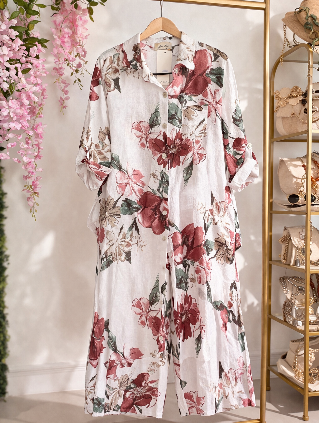 Italian White Garden Floral Dress