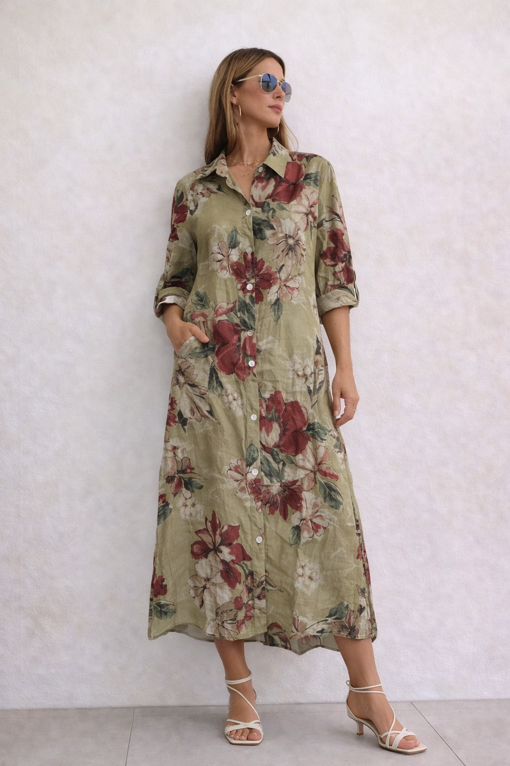 Italian Yellow Garden Floral Dress