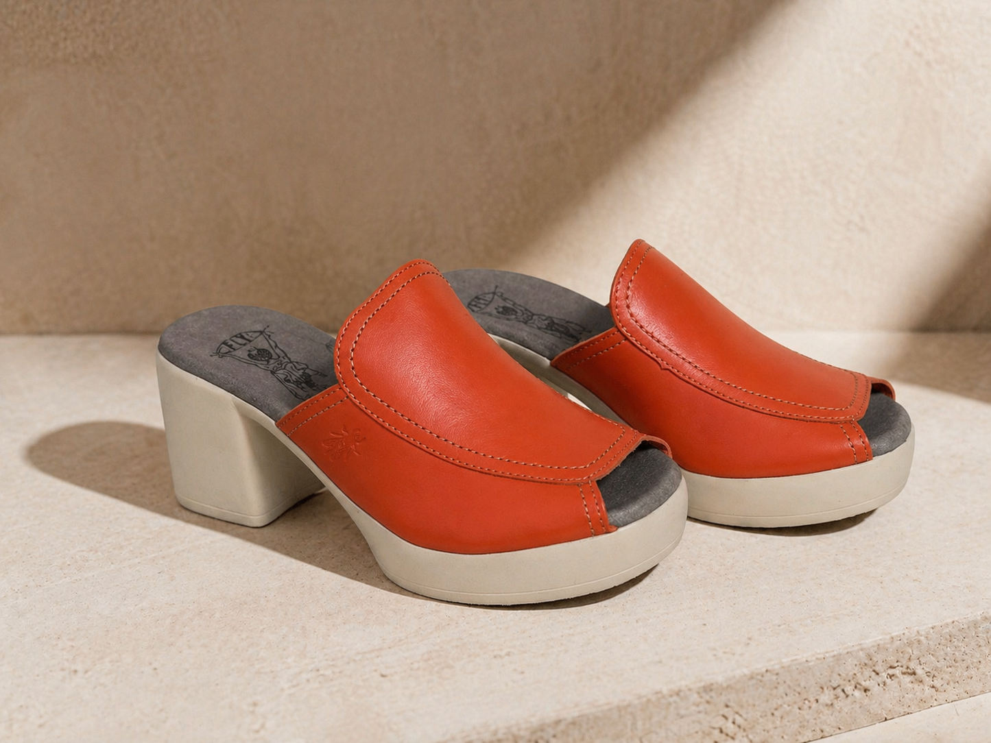 Bold Luxe Platform Mules Scarlet