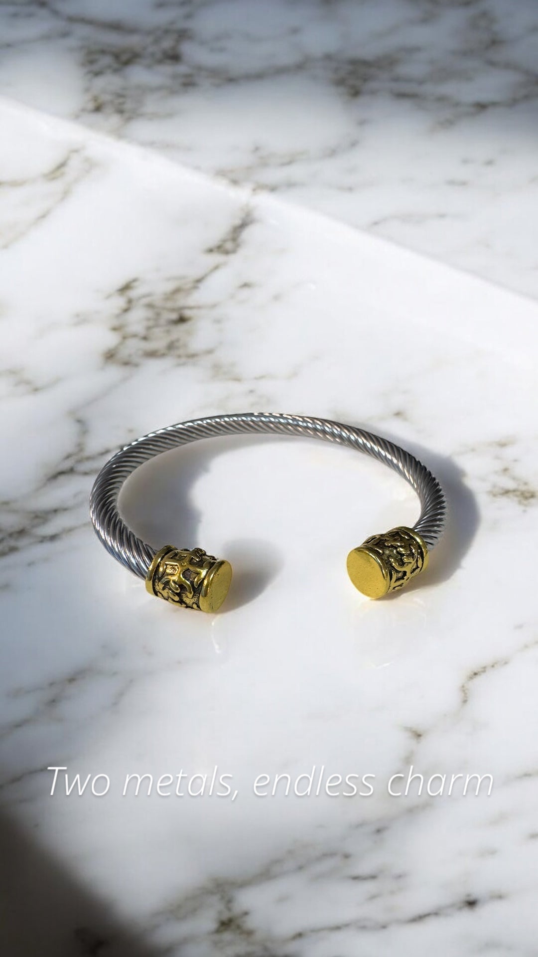 Mens Bracelet Silver and Gold