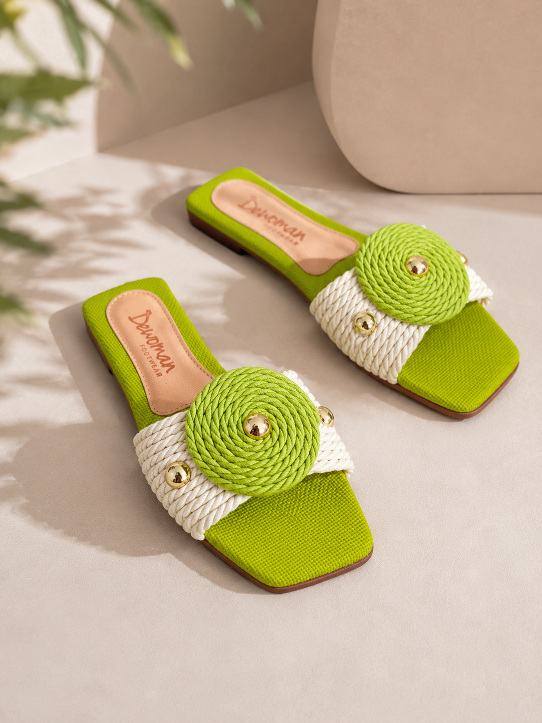 Lime Bloom Statement Sandals