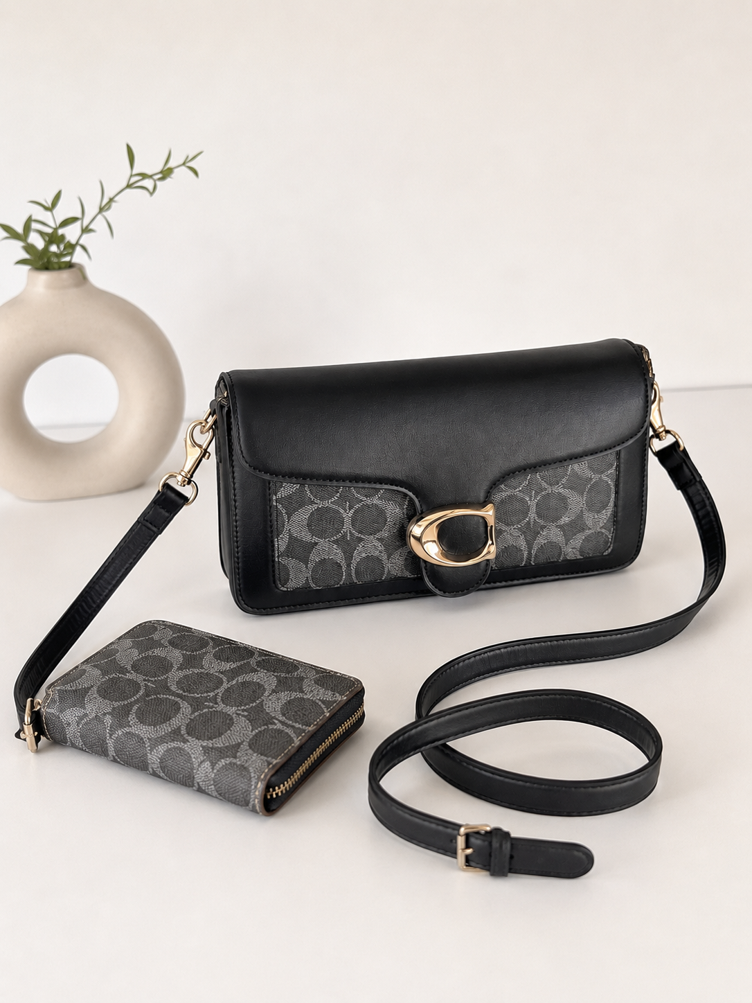 Black Monogram Shoulder Bag