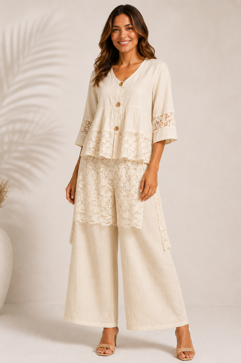 Beige Lace Set