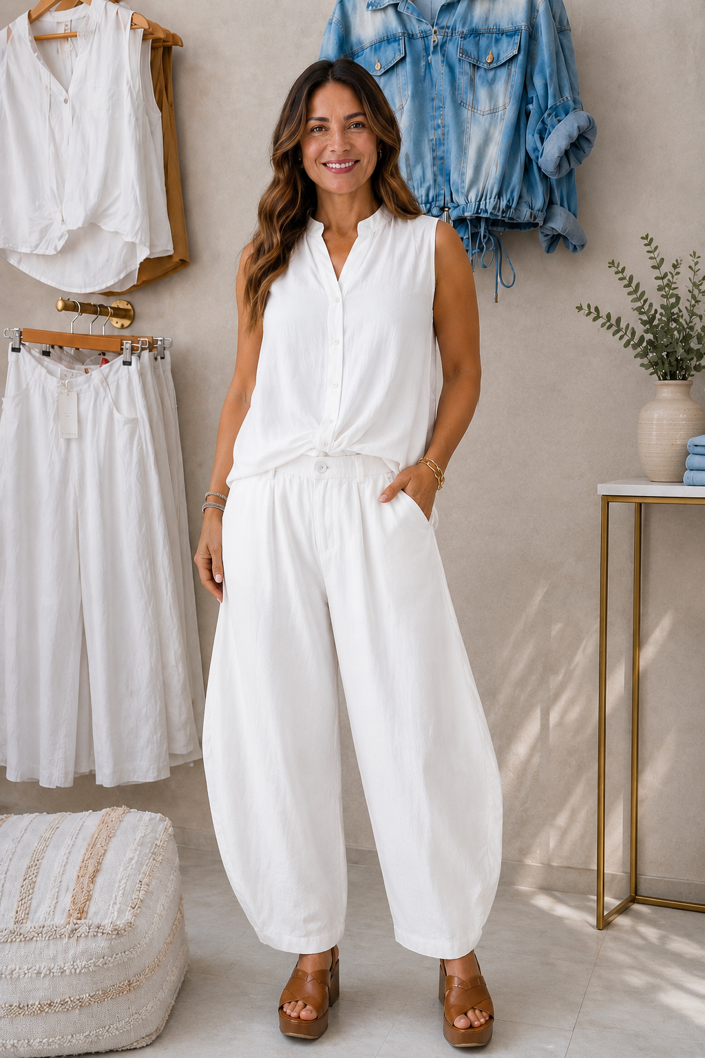 White Linen Knot Ballon Set