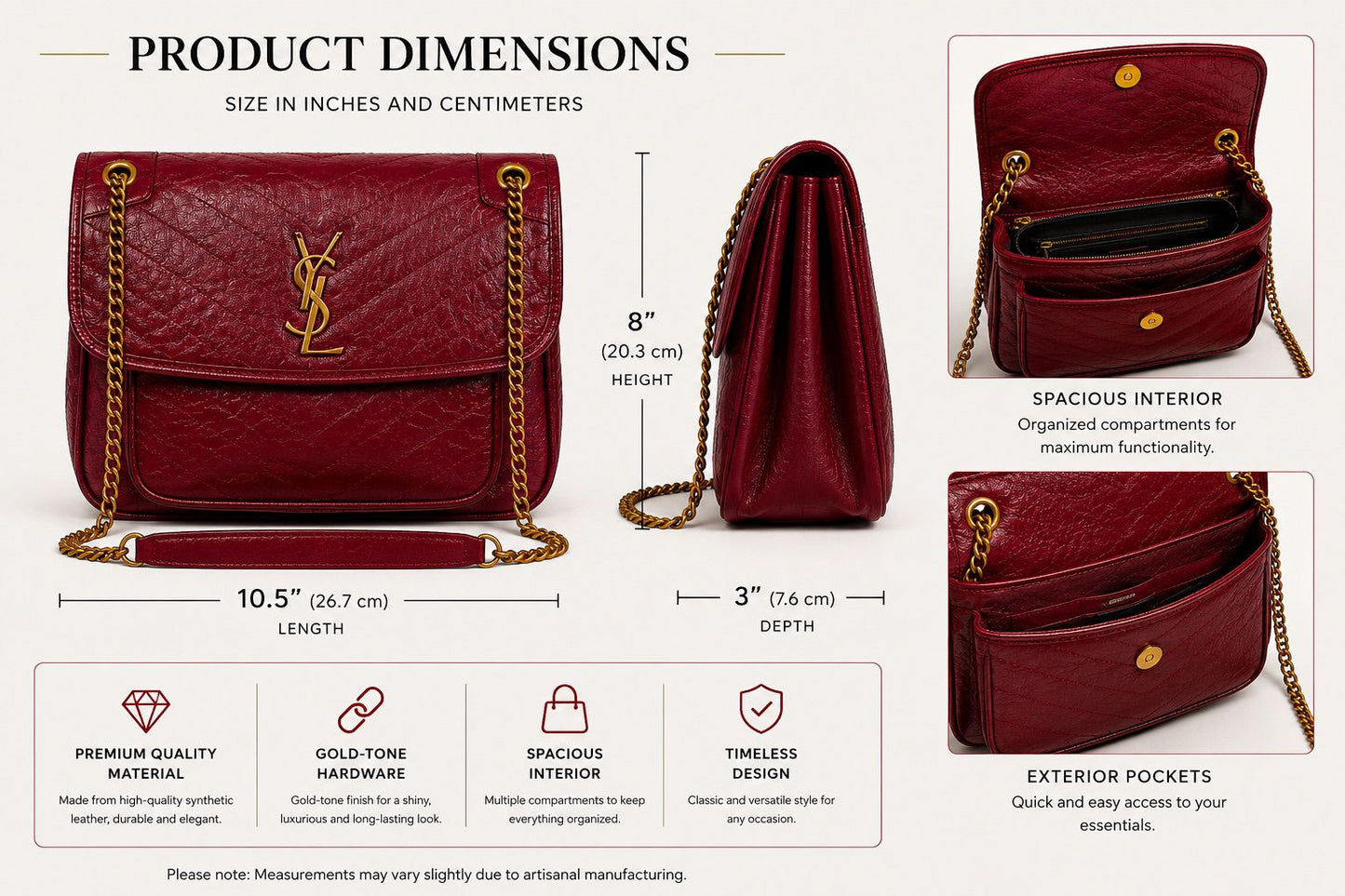 Red Luxe Chain Shoulder Bag