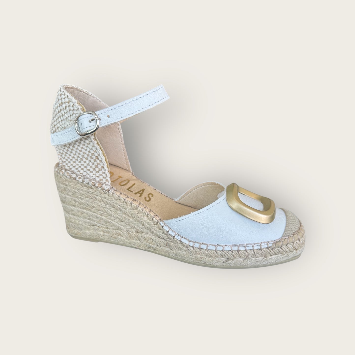 Espadrille White Leather Upper Fabiolas