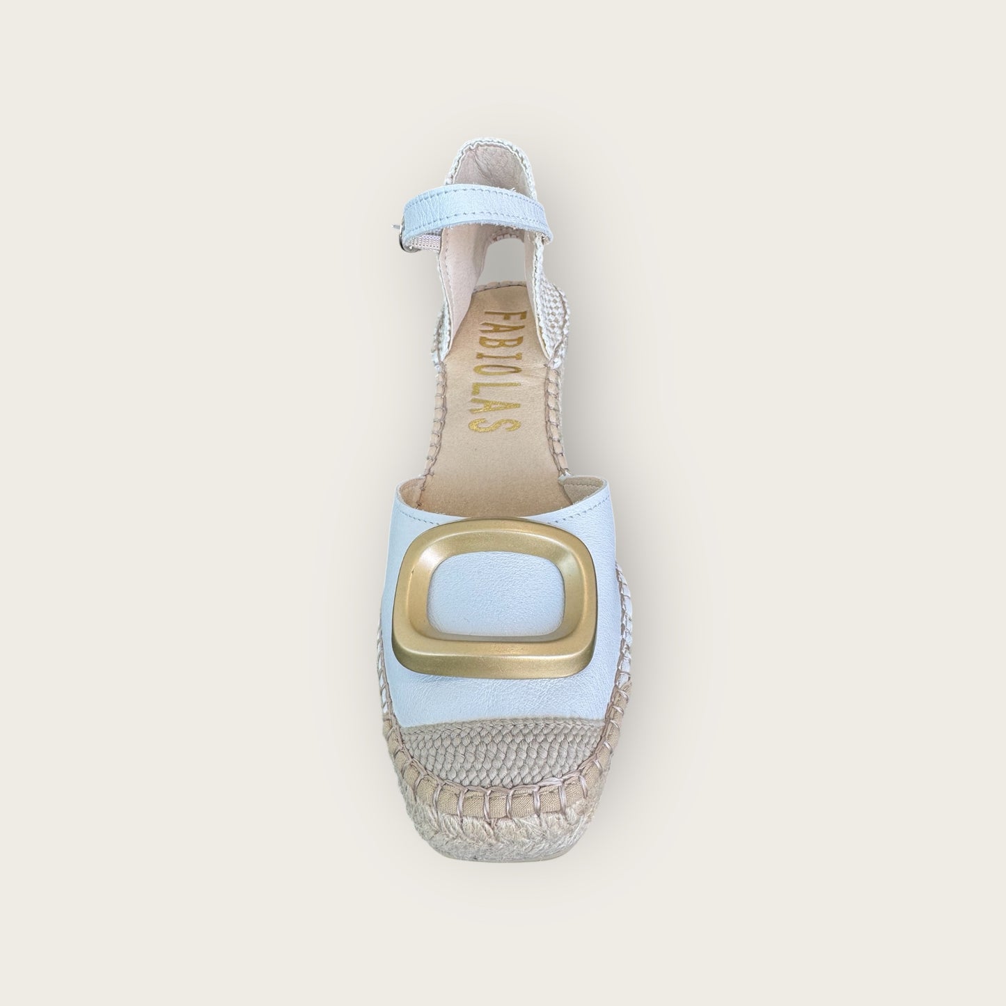 Espadrille White Leather Upper Fabiolas