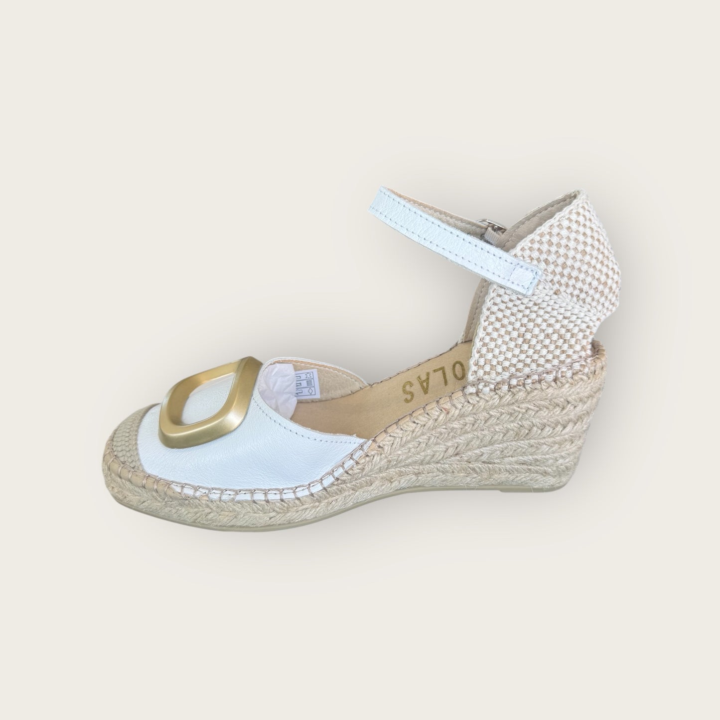 Espadrille White Leather Upper Fabiolas